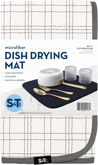 S&T INC. Dish Drying Mat, 16” x 18”, Absorbent Microfiber Kitchen Counter Mat - Image 8