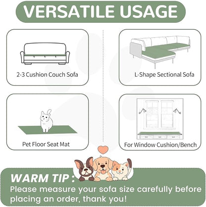 OTOB Couch Cover for Dogs Washable, Non Slip Plush Sofa Covers for 3 Cushion - Image 6