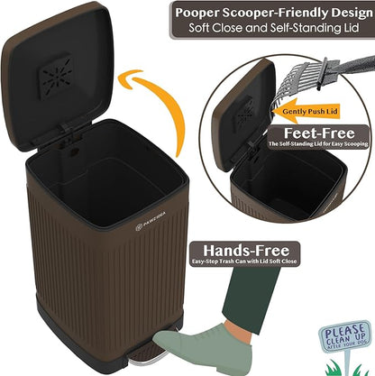PAWZIDEA Dog Poop Trash Can Outside Odor Control, 5.3 Gallon Large Dog Waste - Image 4