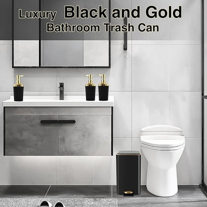 Small Bathroom Trash Can with Lid Soft Close, 1.8 Gallon Stainless Steel - Image 4