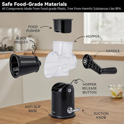 5-in-1 Rotary Cheese Grater Vegetable Slicer - Image 3