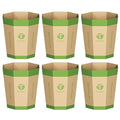 6-Pack Cardboard Trash Can – Foldable, Recyclable, Plastic-Free & Reusable Small Waste Paper Basket - Garbage Bin Perfect for Office, Bedrooms, Home, Events & Outdoor Activities (1.6 Gallon)