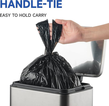 Small Trash Bags with Handles 2.6 Gallon 50 Count Black - Image 5