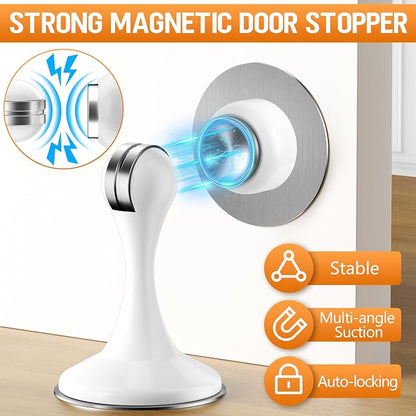 Crosize Magnetic Door Stoppers 4 Pack, Stainless Steel Door Catch - Image 2