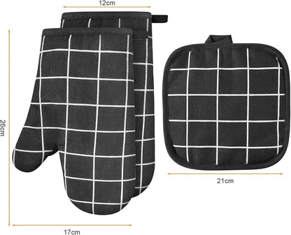AUAUY Oven Mitts and Pot Holders 6PCS Set, 392°F Heat Resistant Cooking Gloves - Image 7