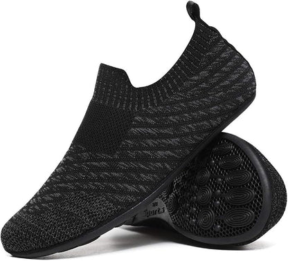 QZKDM Lightweight Slip on Grip Indoor House Slippers Barefoot Non Slip Home by QZKDM