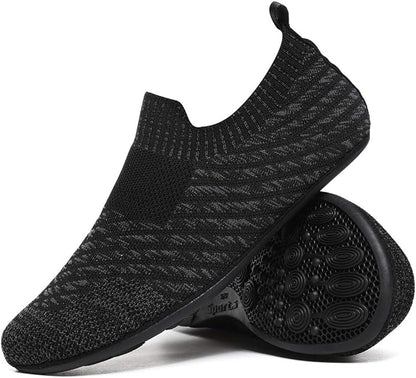 QZKDM Lightweight Slip on Grip Indoor House Slippers Barefoot Non Slip Home by QZKDM