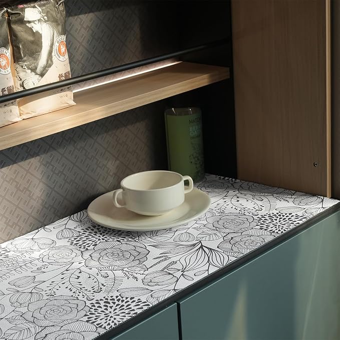 Floral Drawer and Shelf Liner for Kitchen 12IN x 20FT, Non-Adhesive and Strong - Image 7