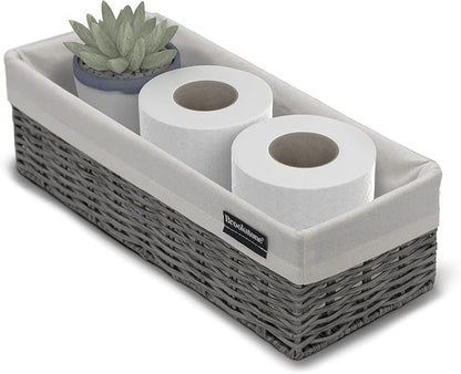 Brookstone Wicker Shelf Storage Basket Decorative Shelf Bin, bathroom by Brookstone