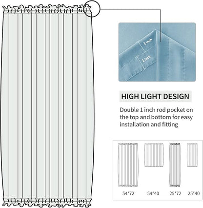 DWCN French Door Curtains – Rod Pocket Thermal Blackout Curtain - Image 3