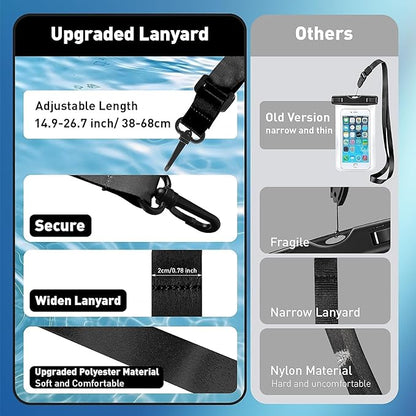 Marine IP68 Waterproof Phone Pouch, Floating Waterproof Dry Bag Compatible for iPhone 16 15 14 13 12 Pro Max Plus Up to 7"，Cellphone Cruise Essentials Must Haves, 1 Pack-Grey