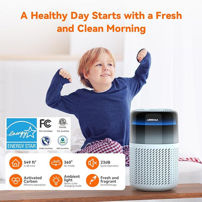 AIRROMI Air Purifier for Bedroom Home, HEPA Filter, Covers Upto 549 Ft² - Image 2