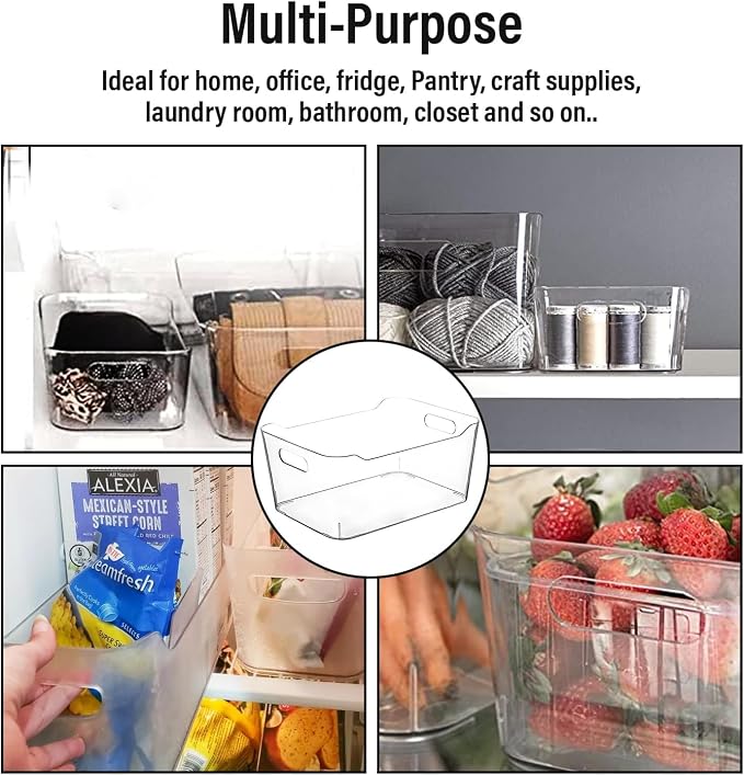 Clear Plastic Storage Bins for Kitchen Organization or Pantry Organizers and - Image 6