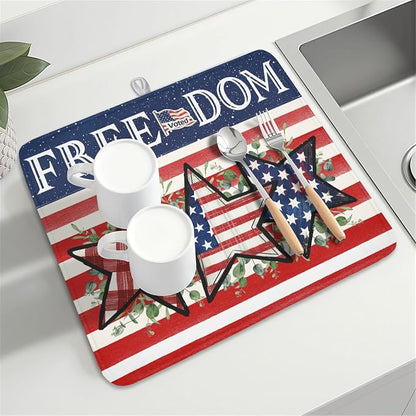 4th of July Dish Drying Mat 18x16 Inch, Patriotic Drying Mat - Image 8