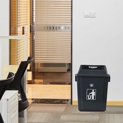 6 Gallon Plastic Swing Lid Garbage Can, Office Trash Can - Image 6