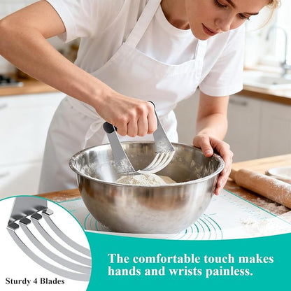 Biscuit Cutter Set, Stainless Steel Pastry Cutter, Pastry Blender, Dough Cutter - Image 3
