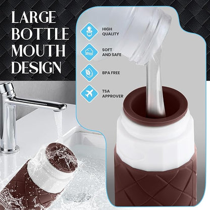 Travel Bottles for Toiletries, TSA Approved Silicone Travel Size Containers for Toiletries, BPA Free Leak Proof Refillable Essentials Accessories, Shampoo and Conditioner Bottles (Forest Green)