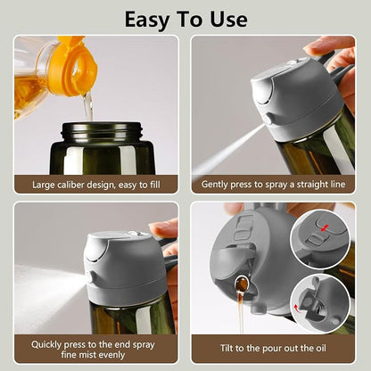 SWEET VIEW Olive Oil Dispenser and Oil Sprayer – 16oz/470ml Glass Light-Proof - Image 2