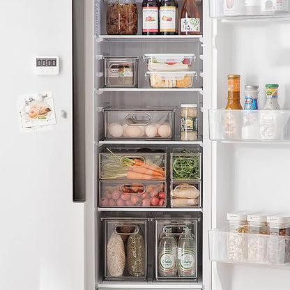 MineSign 4Pack Stackable Fridge Drawers Pull-out Storage Bins - Image 9