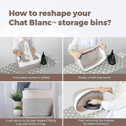 CHAT BLANC Cotton Rope Baskets for Organizing | Storage Baskets for Shelves | - Image 9