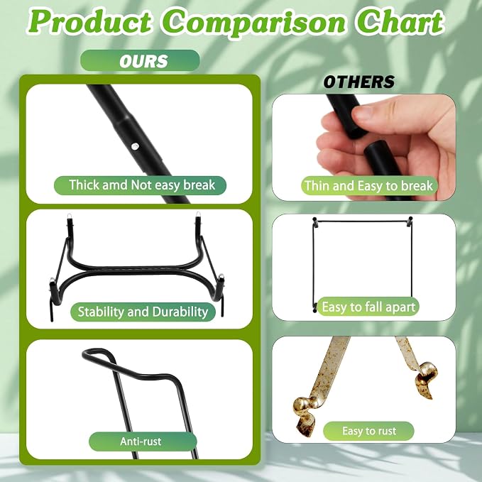 Gisafai 3 Pieces Metal Leaf Bag Holder Stand Portable Trash Bag Holder Frame - Image 6
