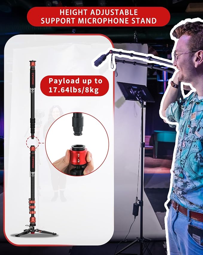 IFOOTAGE Monopod for Camera Cobra 3 A180T, Quick Adjust Monopod with Feet,Height to 71"/180cm,Walking Stick,CB3 Base Tripod,for Camera Photography,Travel,Payload up to 17.64 lbs/8 KG