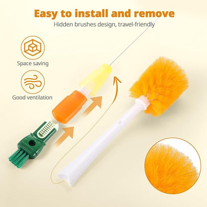 OUTXE 5 Pack Bottle Brush Set, 5-in-1 Multifunctional Water Bottle Cleaning - Image 3