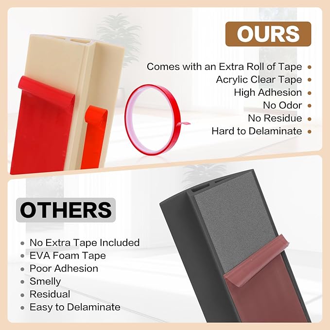 Floor Transition Strip Vinyl Door Threshold Ramp Self Adhesive Carpet Edging Strip Doorway Edge Trim, Overlap Edge Reducer for Laminate Carpet, Floor, Tile (Raw Wood Grain, 3/5" to 4/5", 6.6Ft)