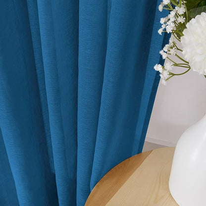 Tollpiz Sheer Curtains Living Room Linen Textured Curtain Sheers Light - Image 3