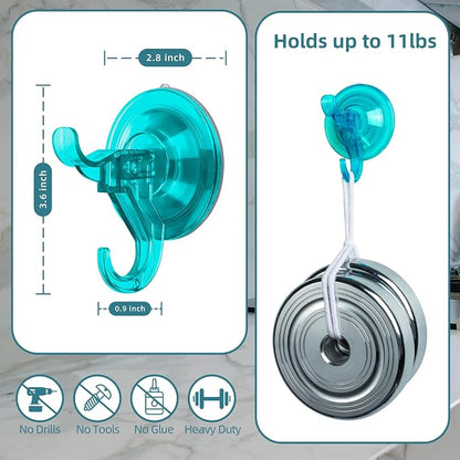 Antimbee Suction Cup Hooks, 10 Pack Clear Shower Suction Hooks, Heavy Duty - Image 3