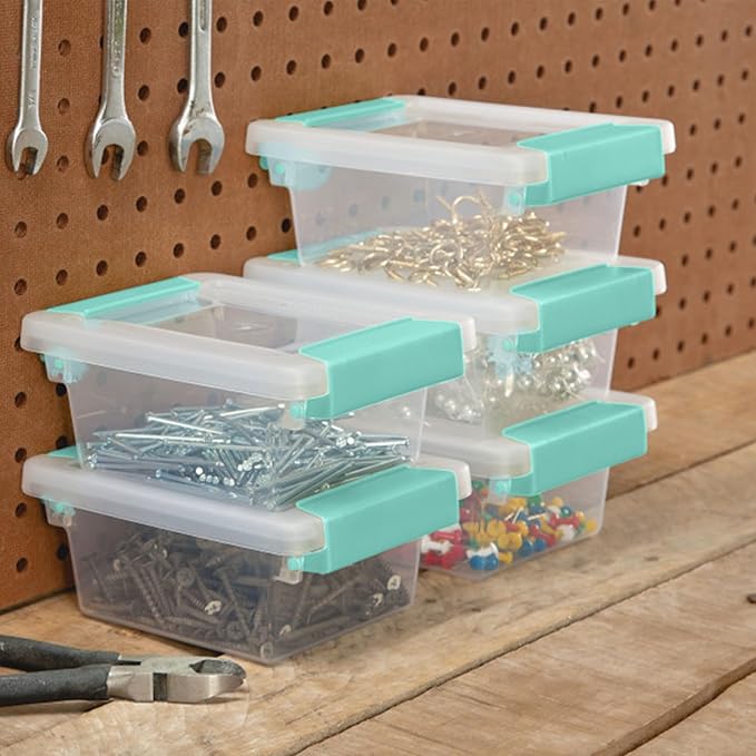 Sterilite 24-Pack Clip Box, Stackable Clear Plastic Bins - Image 6