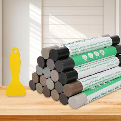 Furniture Markers Touch Up, 20 Colors Wood Filler Sticks, Wood Wax Crayons by Hosifiy