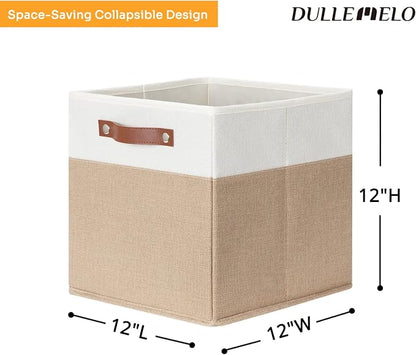 DULLEMELO Cube Storage Bins, Collapsible foldable Linen Canvas Closet Storage - Image 2