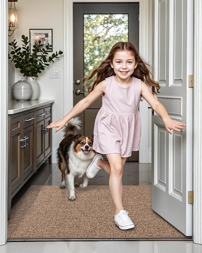 LUMI Indoor Door Mat 17"x30", Ultra Thin Low Profile Non-Slip Doormat - Image 5