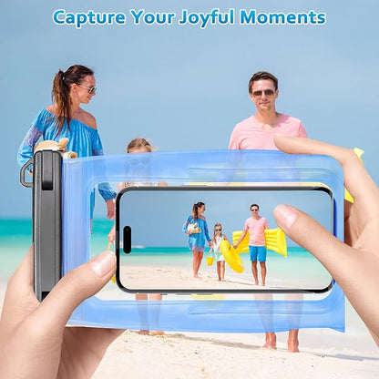 2 Pack Large Waterproof Phone Pouch, IPX8 Double Sealing Floating Waterproof Bag for iPhone 16 15 14 Pro Max Sumsang S25 S24 Google All Devices