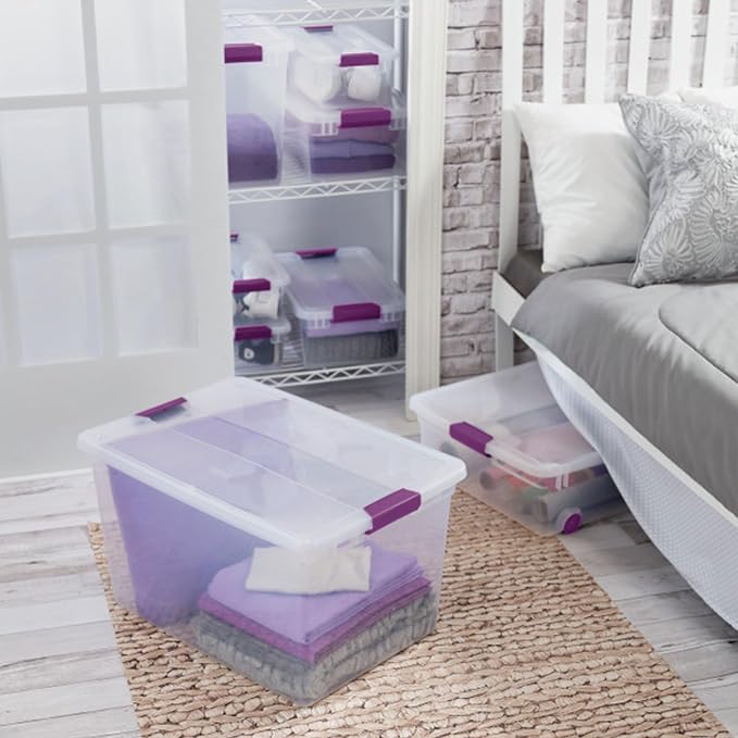 Sterilite 12-Pack ClearView Latch Box, Stackable Storage Organizer Bins - Image 5