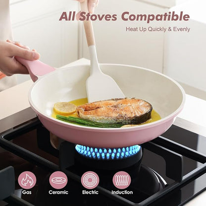 SENSARTE Nonstick Ceramic Frying Pan 12.5-Inch, Healthy Non Toxic Skillet - Image 3