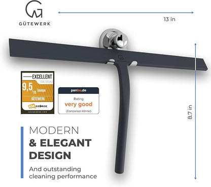 GÜTEWERK Shower Squeegee for Glass Doors, Silicone Window Squeegee, Bathroom - Image 3