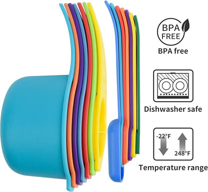 Measuring Cups and Spoons Set 15, 7 Plastic Measuring Cup Set, 7 Spice Long - Image 4