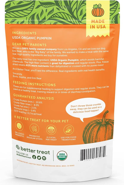 A Better Treat – Freeze Dried Organic Pumpkin Dog and Cat Treats, Single - Image 5