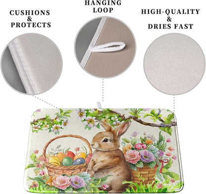 Happy Easter Bunny Kitchen Dish Drying Mat - Image 3