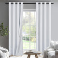PONY DANCE White Total Blackout Curtains 84 inch Length 2 Panels Set, 100% Black Out Grommet Thermal Insulated Drapes for Bedroom, Noise Reducing Window Treatments for Living Room, 34" W x 84" L