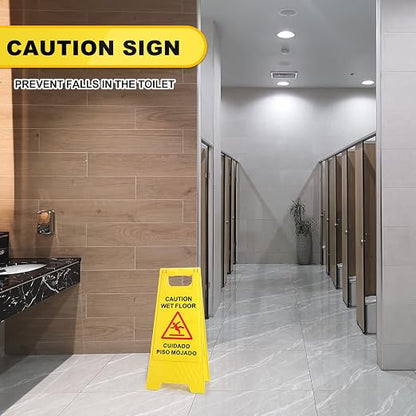 Macarrie 12 Pack Caution Wet Floor Sign Wet Floor Double Sided Cuidado Piso - Image 4
