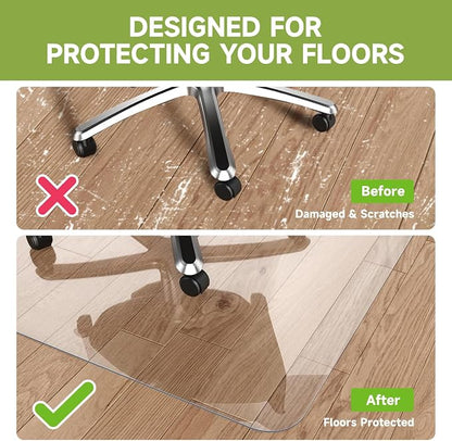 SOONAN Chair Mat for Hardwood Floor, 0.08" Thickness Heavy Duty Computer&Desk - Image 4