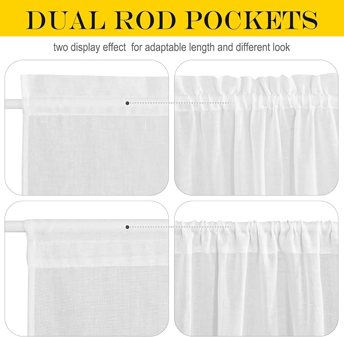 NICETOWN Faux Linen French Door Curtain - Image 2