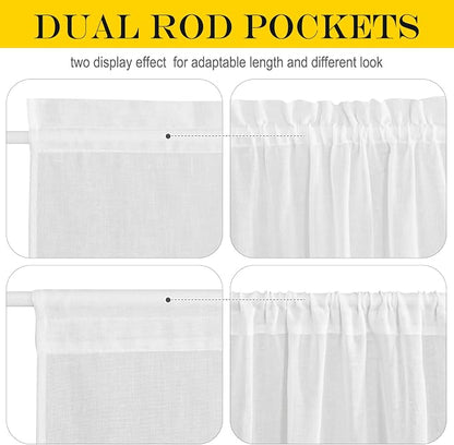 NICETOWN Linen Semi Sheer French Door Panels 80 inch Long, Light Filtering - Image 2