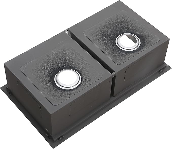 COMLLEN 33 Inch Double Bowl Undermount Kitchen Sink,33x19 Inch Workstation 16 Gauge Stainless Steel Double Kitchen Sinks with Cutting Board,9 Inch Deep Sink Maximizes Space Efficiency