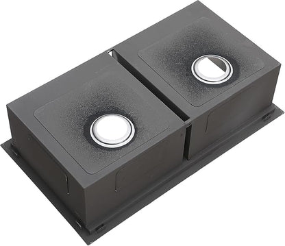 COMLLEN 33 Inch Double Bowl Undermount Kitchen Sink,33x19 Inch Workstation 16 Gauge Stainless Steel Double Kitchen Sinks with Cutting Board,9 Inch Deep Sink Maximizes Space Efficiency