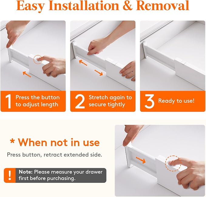 Lifewit 8 Pack 4" High Drawer Dividers 34-56cm/13.5-22" Adjustable Drawer - Image 4