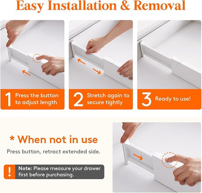 Lifewit 8 Pack 4" High Drawer Dividers 34-56cm/13.5-22" Adjustable Drawer - Image 4